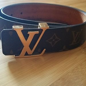 Louis vuitton monogram brown unisex belt